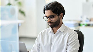 Man working in laptop