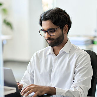 Man working in laptop