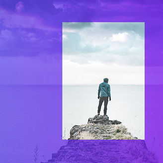 Man on top of a path