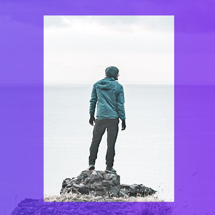 Man on top of a path