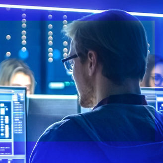 Man sitting at the computer