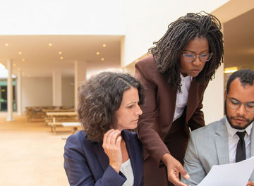 meeting of three people