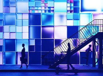 People on a square background