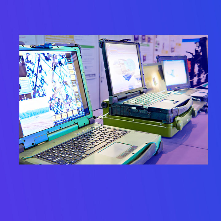 Military laptops running programs