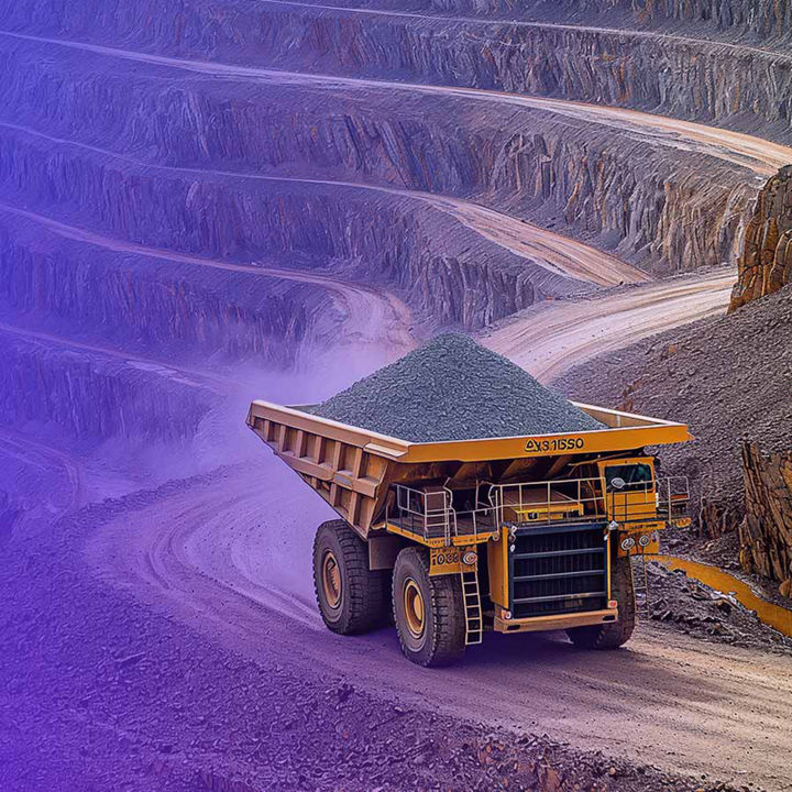 Mining site with truck