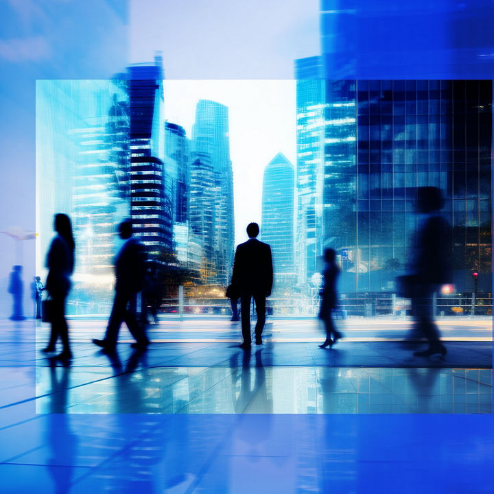 Digital modern business people