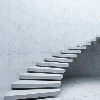 modern staircase in concrete interior, 3d rendering