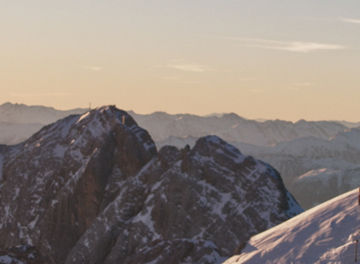 Mountain climbers at the top of the mountain