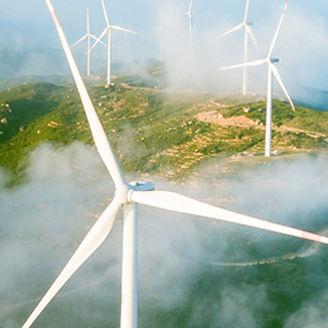 Mountains windmills banner