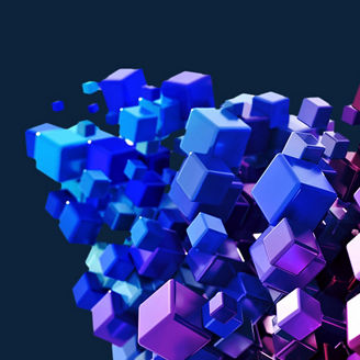 Multicolor cubes abstract