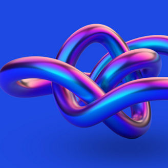 Multicolour chain abstract with blue background