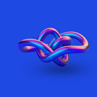 Multicolour chain abstract with blue background