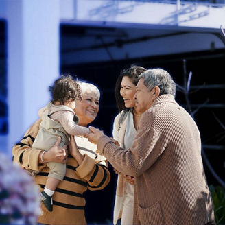 multigenerational family outside of residential home