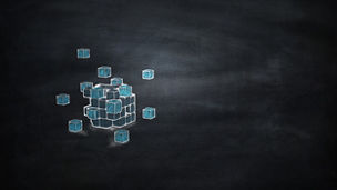 Assebling of a 3D cubic bluilfing blocks structur.