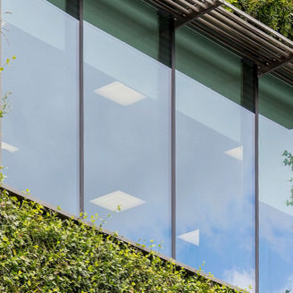 Fenster mit Blätterfassade