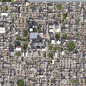 City bird eye view