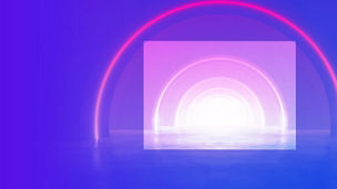 Neon arcs on a purple blue background