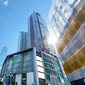 low angle view of skyscrapers