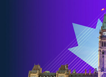 Parliament of Canada blue maple leaf background