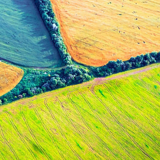 Aerial drone top view fields