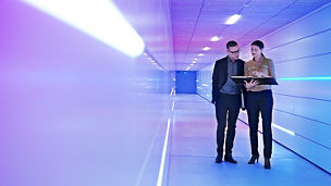 man and woman discussing