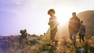 People Hiking on a mountain