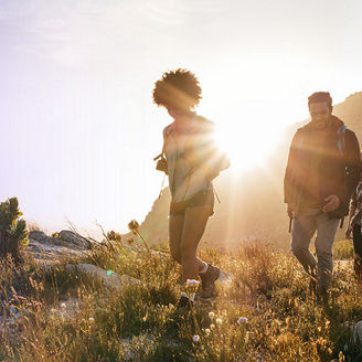 People Hiking on a mountain