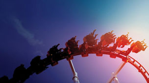 People riding on a roller coaster
