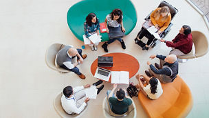 People sitting in a team meeting