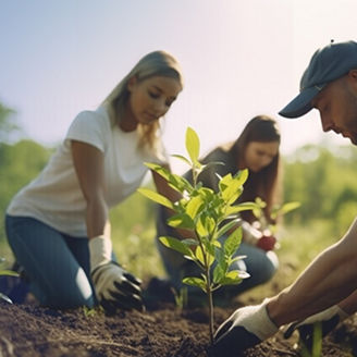 People Sowing Plant Banner