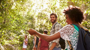 people walking in nature