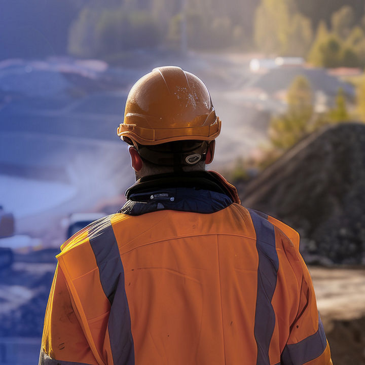 Person at mining site