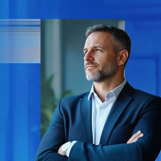 person in a suit standing