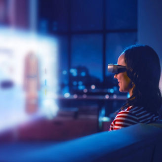 Person using VR headset