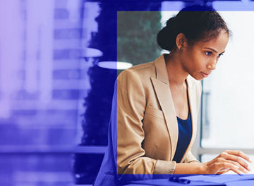 woman working at a laptop