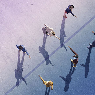 Hand held by seniors