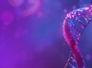 Pink and purple DNA strand banner