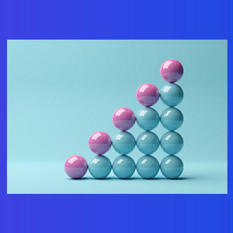 Pink blue sphere balls