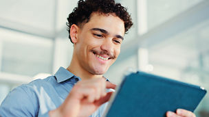 Man using tablet