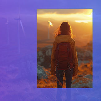 Kobieta na tle górskiego krajobrazu