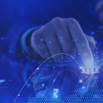 Hand interacting with touchscreen