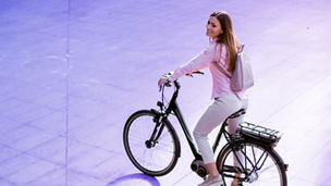 Woman on bicycle