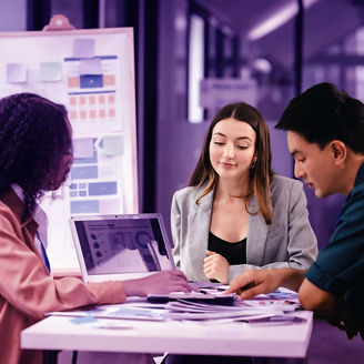 colleagues with a laptop