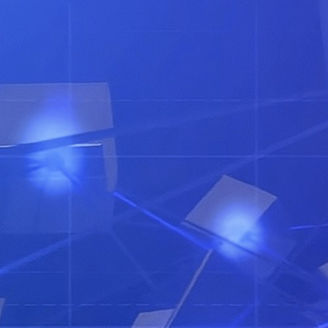 Imagem abstrata de linhas que se conectam por cubos em 3D