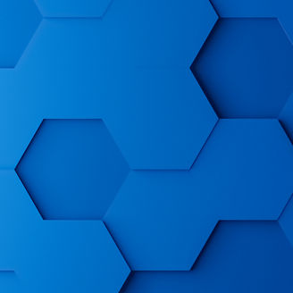 Padrão de hexágonos em tons de azul com efeito 3D.