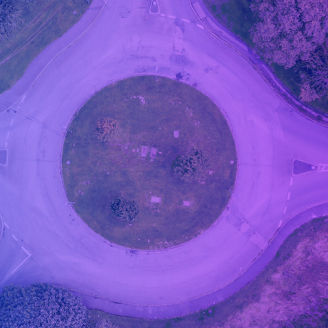 Round about helicopter view