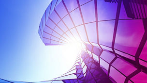 Purple blue glass structure