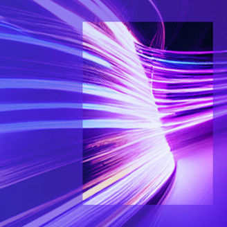 Purple blue waves of lights banner