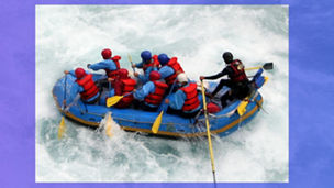 Rafting river blue boat