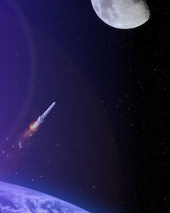 Rakete im Weltall